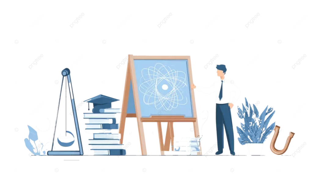 pngtree-a-physics-scene-with-atomic-model-and-emc-formula-explained-by-png-image_17884975